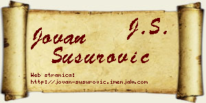 Jovan Susurović vizit kartica